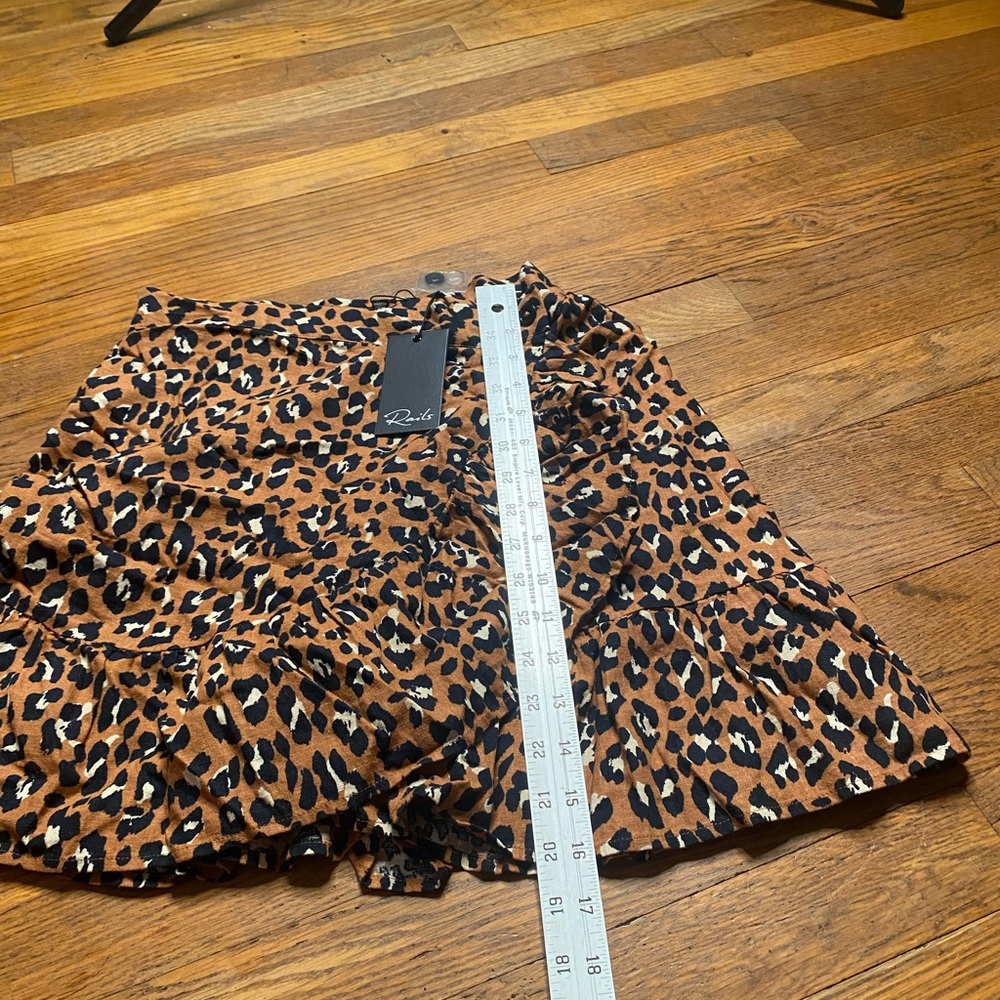 Rails Leopard Print Ruffle Hem Mini Skirt NWT Size Small - Picture 6 of 9